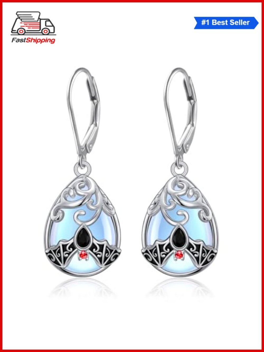 ✨ 925 Sterling Silver Filigree Dangle Drop Leverback Teardrop Earrings